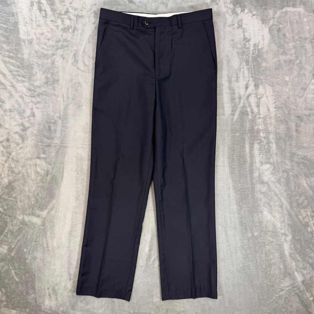 Paul Smith Dress Pants Mens Size 32x32 Navy Blue Wool Trousers Formal London